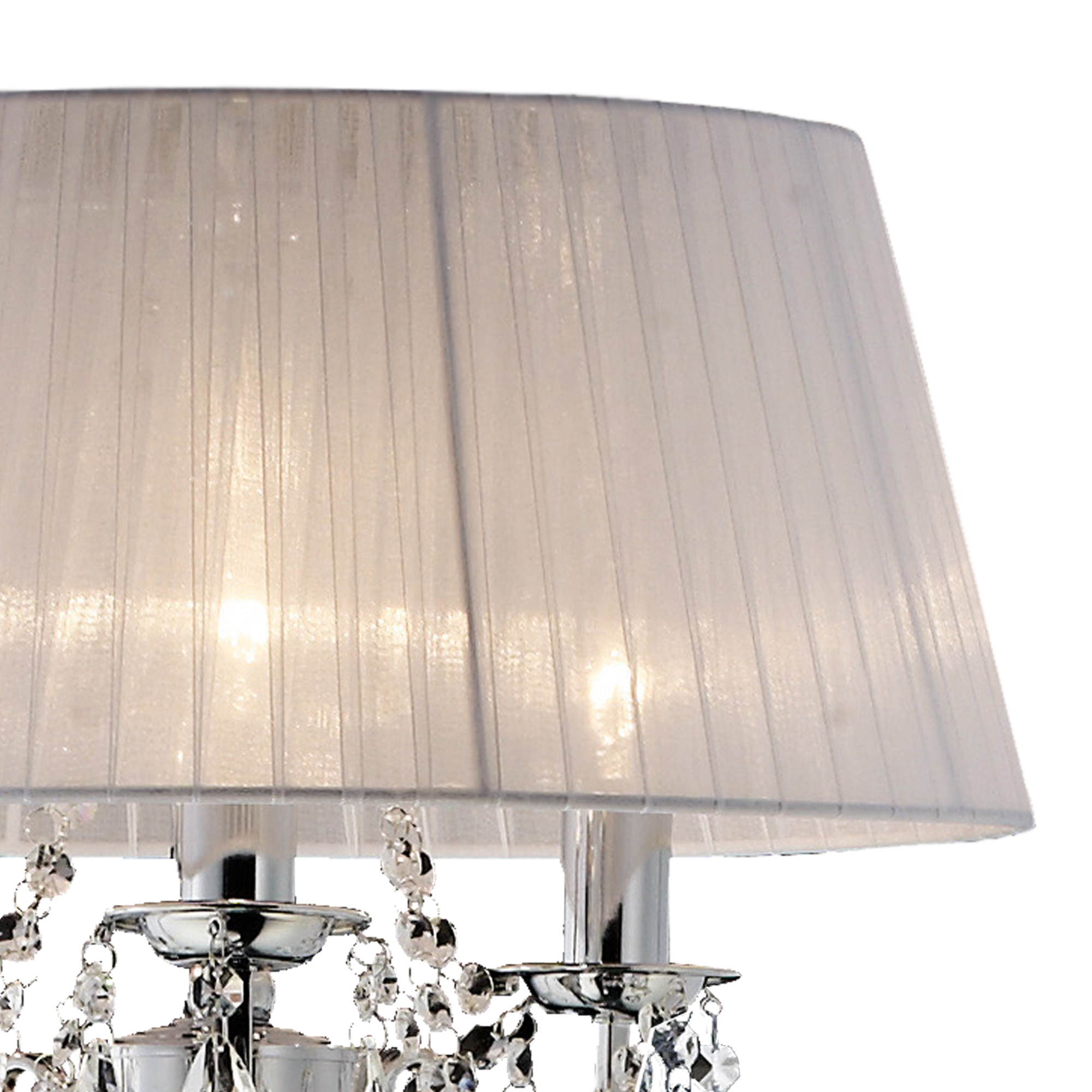 IL30063/WH  Olivia Crystal 163cm Floor Lamp 3 Light
